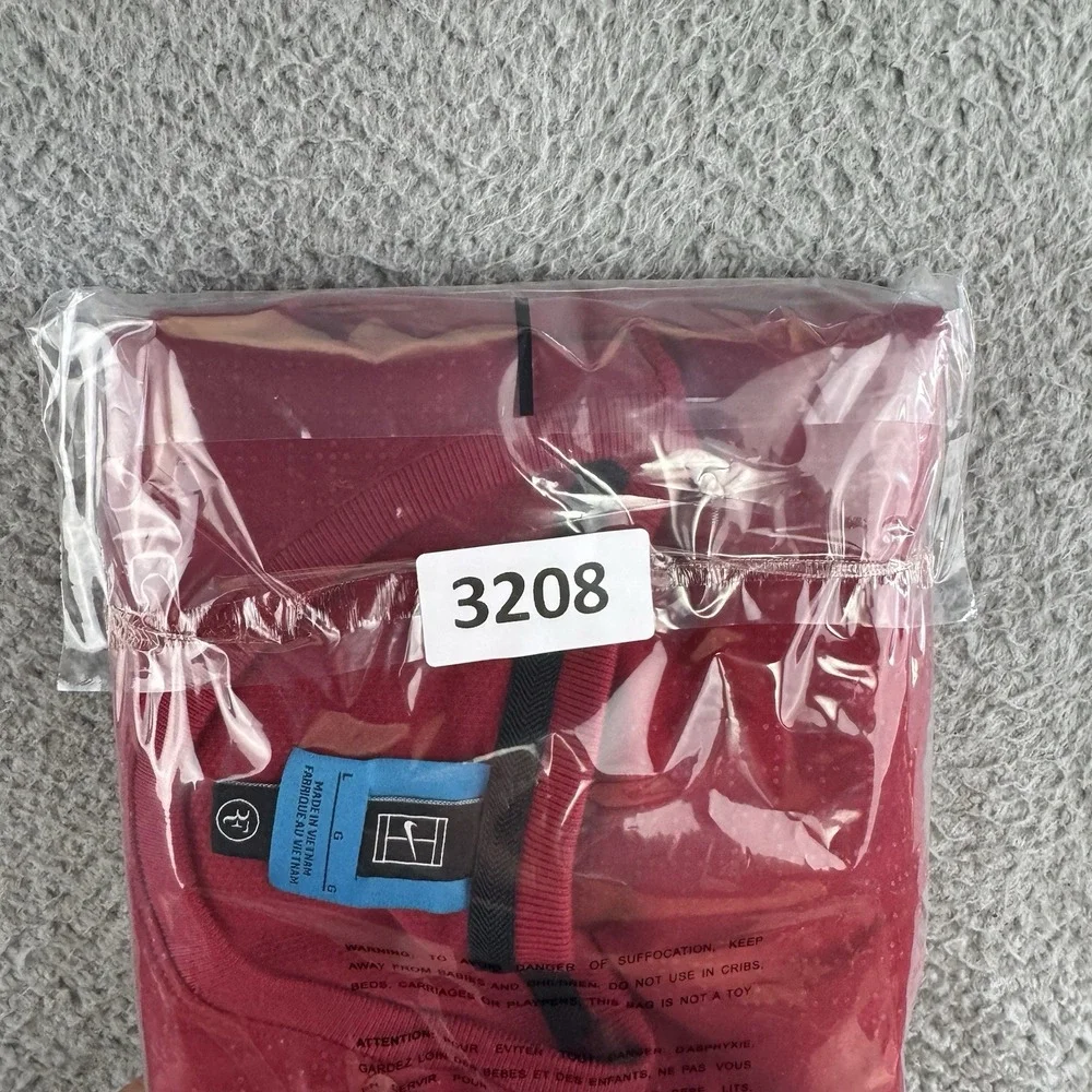 Nike Shirt Mens Roger Federer Red Crewneck Performance Rf Court Challenge Tennis